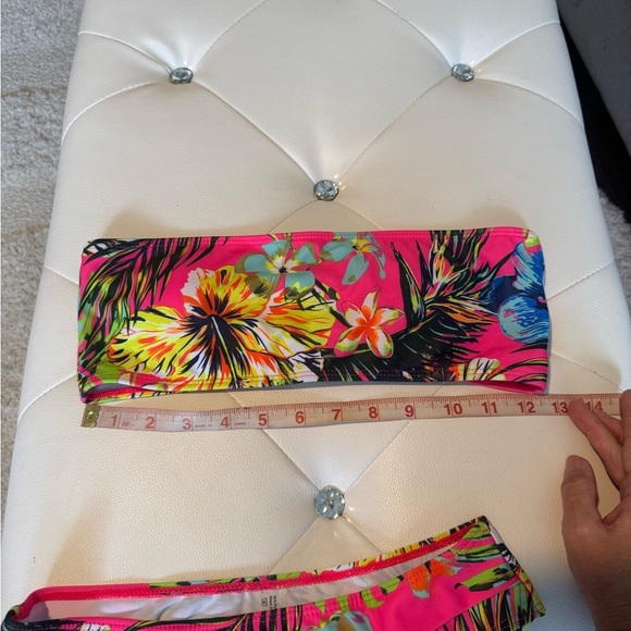 Tropical Floral Bandeau Tube Top High Waisted Bikini Size Small NWT New - Picture 12 of 12